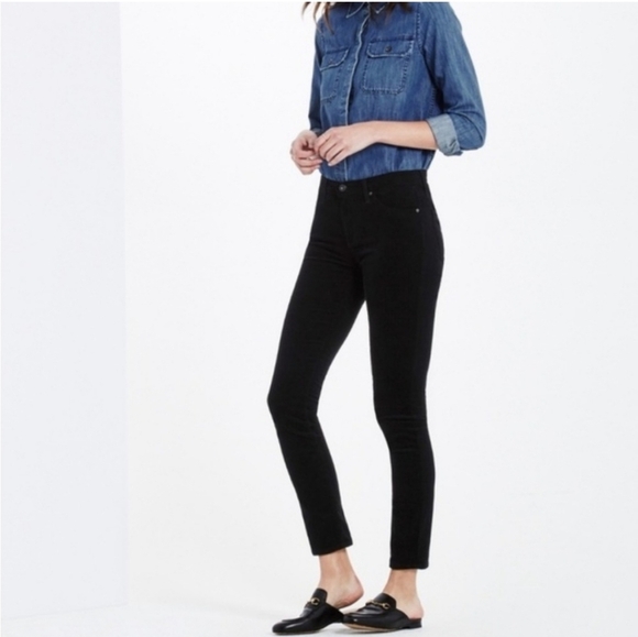 AG Adriano Goldschmied The Prima Mid Rise Cigarette Skinny Jeans Black Size 27 R - Picture 1 of 5